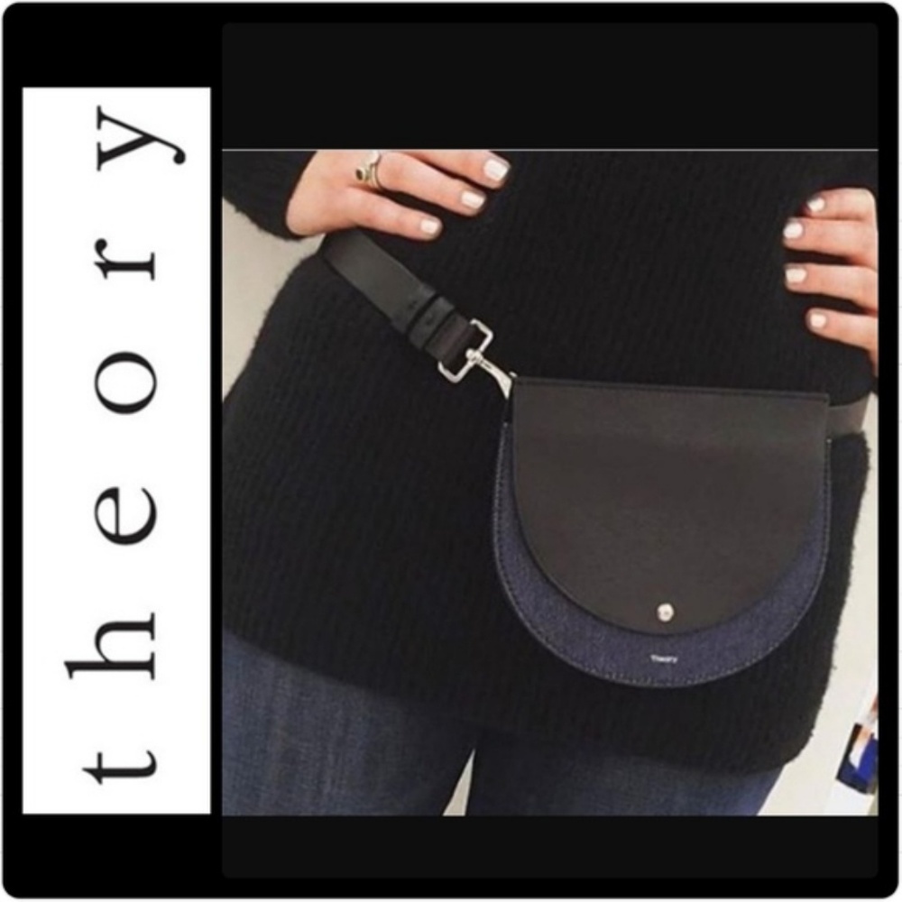 THEORY | Leather and Denim Saddle / Waist Bag